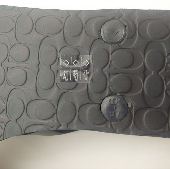 NEW ☆ Coach ☆ Navy Abbigail Jelly PVC Plastic Embossed Logo Thong Flip Flops 5-6 - Picture 3 of 9